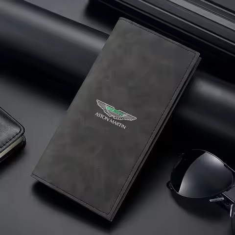 Headrest Suede Car Documents Holder Wallet ID Passport Card Storage Pouch For Aston Martin V8 Vantag