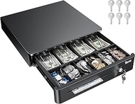 Tera 13" Auto Open Cash Register Drawer Heavy Duty with Fully Removable Insert Tray 5 Keys 4 Bill 6 
