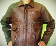 Jaket Kulit Vintage Model Flight Bomber