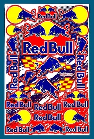 สติกเกอร์ ติดรถ Red Bull (สีน้ำเงินเหลือง) RB541สติกเกอร์แต่งรถ สำหรับรถมอเตอร์ไซค์ ติดรถยนต์ รถแข่ง