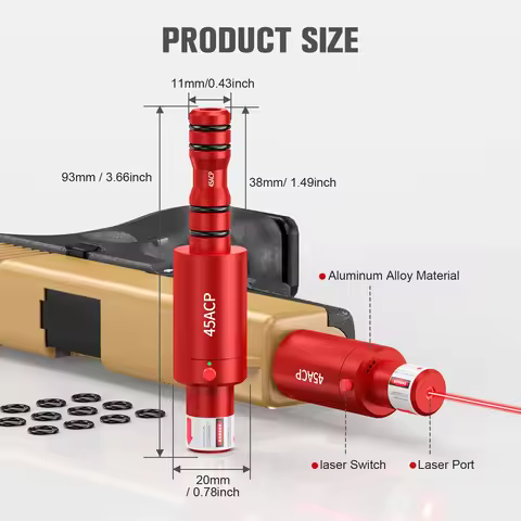 45ACP dual-purpose magnetic laser training calibrator, dry powder laser training cartridge
