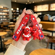 Evil Middle Finger Injured Funny Red Puppy Keychain Small Gift
