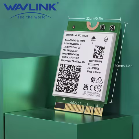 WAVLINK Intel AX200/AX210 WiFi 6E 2.4GHz/5GHz/6GHz Network Adapter 5400Mbps Bluetooth 5.3 For Laptop