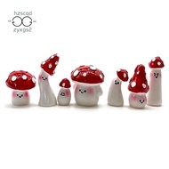 7Pcs Mini Mushrooms for Crafts Little Fairy Garden Mushrooms Tiny Resin Mushroom Decor Kit