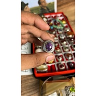 UNGU Amethyst Amethyst Ring Solid Purple Cutting Custome