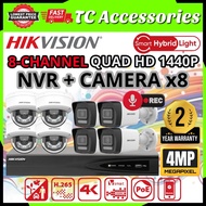 HIKVISION 8-CHANNEL 4MP NETWORK POE Quad HD 4.0MP 2K CCTV 8CH NVR + Camera Set Smart Hybrid Color