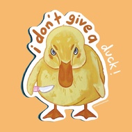 I don't give a duck sticker, rude duck sticker, angry duck sticker, cute duck sticker, cute sticker,