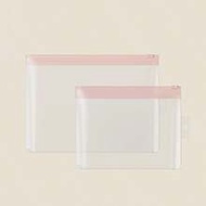 2 Size Eva Clear Storage Bag,(M:7*5.5Inch/L:9.4*6.9Inch),Candy Color Zipper Design,Essential For Tra