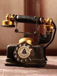 1入組復古電話設計裝飾用品復古ABS家居飾品裝飾