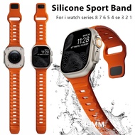 Soft watchBand Silicone Rubber Watch Strap compatible For Apple Watch ultra 8 7 6 5 4 3 44MM 45MM iW