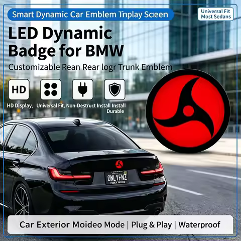 Touch Control LED Badge for BMW 2 4 Series F22 F32 G22 G42 74mm HD IPS Rear Trunk Emblem