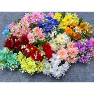 Snow lotus flower cluster with 7 flowers and 7 buds _decorative flower branches_silk flowers _artifi