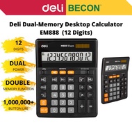 Deli Dual-Memory Desktop Calculator EM888  (12 Digits)