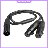 50cm 3Pin XLR Male To Dual XLR Female Y-Splitter Cable XLR Splitter Cable 3Pin XLR Splitter Male To 
