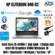 HP ELITEBOOK 840 G2 14 INCH SLIM - INTEL I5-5200U 5TH GEN / 8GB DDL3 RAM / 256GB SSD / WIN 10 PRO