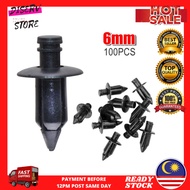 100 pcs 6mm Rear Bonnet Trim Clip Proton Wira Saga Iswara Satria Waja Skru Klip Kereta Fender Bumper