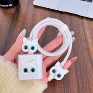 Owl Pattern 40w Fast Charging Head Protective Case A Set Charger Protective Case Compatible with iPh