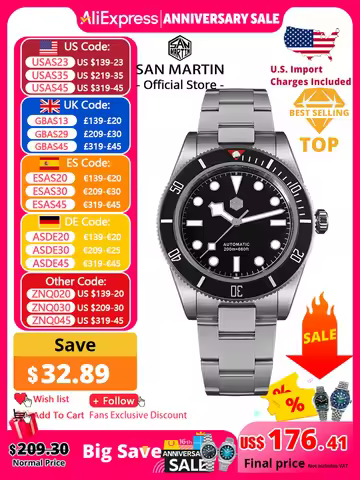 San Martin Upgraded BB58 40mm Retro Luxury Men Diver Watch NH35 Automatic Mechanical Sapphire 200m W