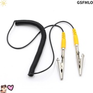 GSFMLO Coiled Cord, 2mm Black Anti-Static ESD Grounding Cable, 180cm / 71" Male-to-Female Polyuretha