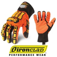 Ironclad KONG Impact Glove, Oil & Gas Safety Impact Gloves, Orange, Lightweight,Breathable,Abrasion 