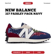 New Balance 327 Paisley Pack Navy 100% Original Sneakers Casual Men Women Shoes Ori Shoes Men Shoes Women Running Shoes New Balance Original
