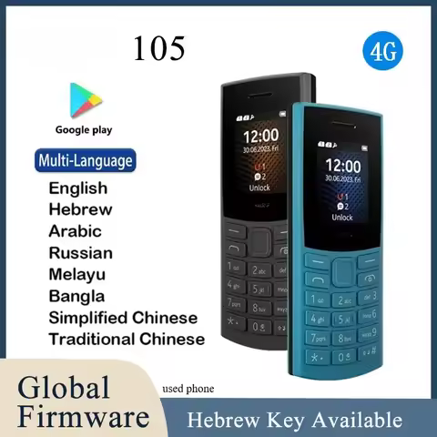 Finland Made 105 4G 2023 Feature Phone Dual SIM1450mAh Multi-language Battery Bluetooth 5.0 Hebrew K