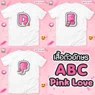 Pink Love Letter Shirt (D E F) Cotton1 Fabric Thick And Soft Comfortable To Wear