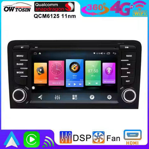 Android 13 UIS7870 A76 12G+256G Car GPS Head Unit Radio For Audi A3 S3 8P 2003-2013 4G LTE WiFi CarP