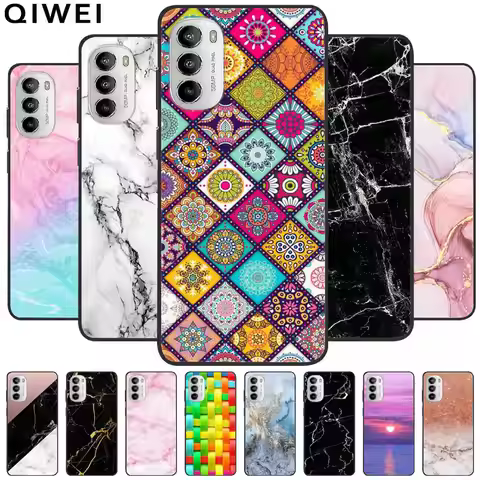 Phone Cases for Moto G82 5G Cover G 82 Lovely Marble Soft TPU Silicone TPU Coque for Motorola Moto G