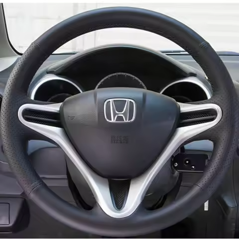Black Non-slip Microfiber Leather Car Steering Wheel Cover For Honda Fit 2009-2013 City 2009-2013 Ja