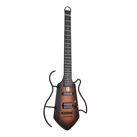Headless Silent Electric Travel Guitar Detachable Frame Portable Solid Easy to Assemble Bracket with