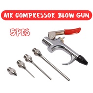 5pcs/set Air Compressor Blow Gun Metal Tool Npt Air Inlet Kit Spray Blower Inflatable Needle Cleanin