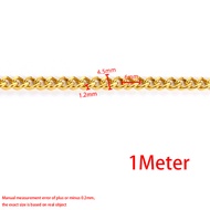 ห่วงโซ่สแตนเลสสีทอง18K เครื่องประดับสองด้านโซ่เหล็กแบบเรียบง่ายอุปกรณ์เสริมสร้อยคอแบบทำมือ