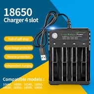 USB 18650 lithium fast charger 1 2 4 slot lipo li-ion Rechargeable 3.7V 4.2V Battery 18650 18500 18350 26650 14500 size