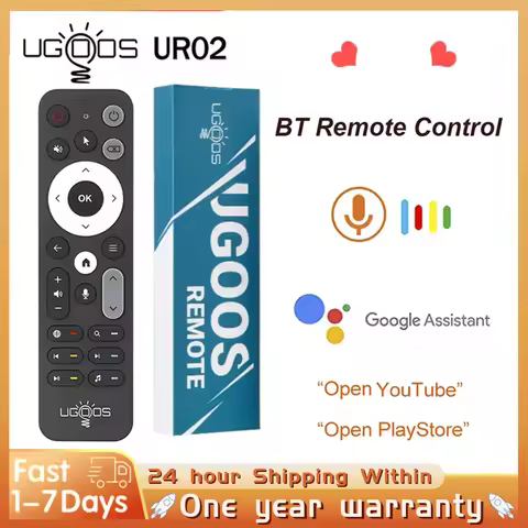 Original UGOOS UR02 BT Voice Remote Control Replacement for Ugoos TOX1 TOX3 TOX4 AM6B AM8 PRO PLUS X
