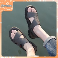 CAPUBEW Pengiriman dari Selangor Sandal Kulit untuk Lelaki Gaya Retro Selipar Baharu untuk Lelaki Sa