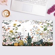 Plants Desk Mat(3 Designs),Cottagecore Flower Mouse Pad XXL,Kawaii Floral Desk Pad,Laptop Keyboard Mat,Extra Large MousePads,Gift For Her