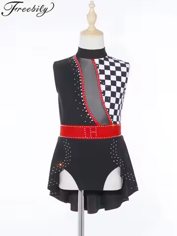 Girls Ringmaster Fancy Dress Circus Clown Outfits Cosplay Dance Leotard Drum Majorette Halloween Car