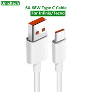 6A 68W Fast Charging Cable USB Type C Data Cord Charger Wire for infinix Note 30 Pro Zero 30