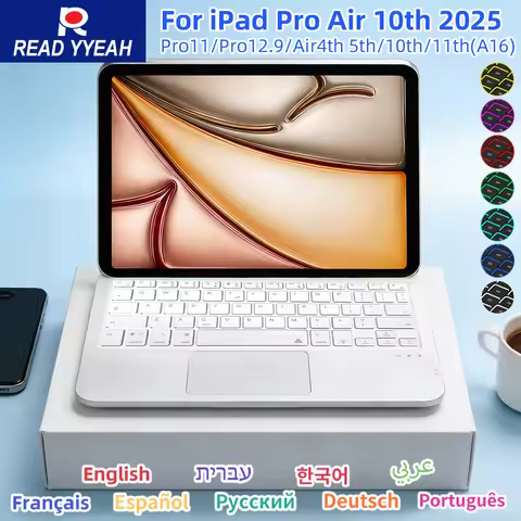 Wireless Bluetooth Magic Keyboard For iPad Air 4 5 10.9in 10th iPad A16 2025 Pro 12.9in 2018-2022 Ta