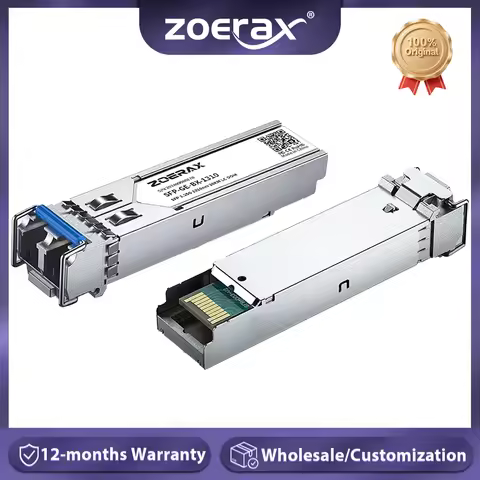 ZoeRax 1.25G LC SFP Single-mode Duplex Optic Module LC Gigabit SFP Fiber Transceiver Module 1000 Bas
