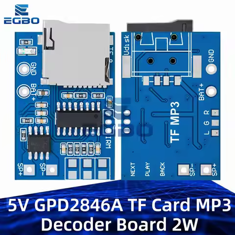 1PCS 5V GPD2846A TF Card MP3 Decoder Board 2W Amplifier Module for Arduino GM Power Supply Module
