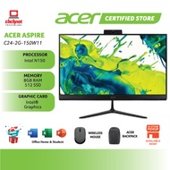ACER ASPIRE C24-2G-150W11 ALL-IN-ONE DESKTOP PC (Intel N150, 8GB RAM, 512GB SSD, 23.8" FHD, W11, H&S