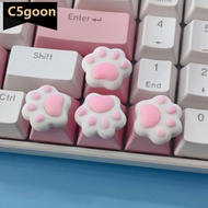C5GOON 1/4Pcs Lovely Cat Keycaps Cross Axis Key Cap Pink White Cartoon DIY Decoration For Mechanical