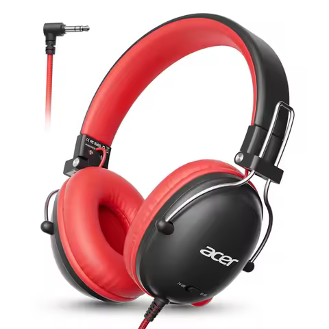 Acer Kids Headphones for School 74/85dB Safe Volume Kids Headphones with Cord, Stereo Wired on-Ear H