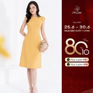 HeraDG office A-line dress with shoulder-concealing design and high-quality tulle material SDPBB2181