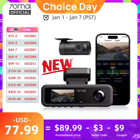 70mai 3-Channel Dash Cam T800E 4K HDR F1.55 Aperture Supercapacitor Voice Control GPS Car DVR 70mai 