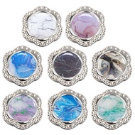 Foldable Round Portable Bag Hanger, Plum Blossom-Shaped Marble Multi-Color Bag Hook, Desktop Bag Hoo