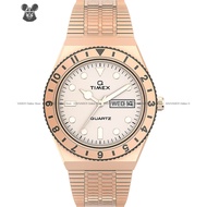 TIMEX TW2U95700 Women's Analog Watch Q Timex 36mm Day Date Quartz SS Bracelet Rose Gold *Original