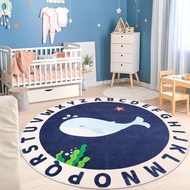 Round Kids Rug for Playroom,ABC Alphabet Kids Rug,Non-Slip Kids Rug Play Mat,Washable Educational Cl